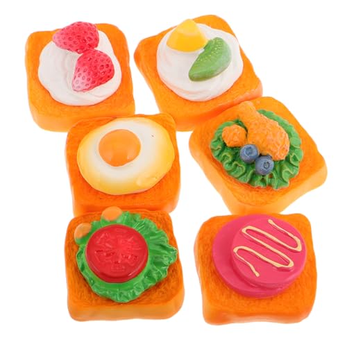TOYANDONA 6 Stück Sandwich Modell Puppenhaus Miniatur Lebensmittel Mini Lebensmittel Realistisches Lebensmittel Miniatur Lebensmittel Simulation Sandwich Brot Modell Miniatur von TOYANDONA