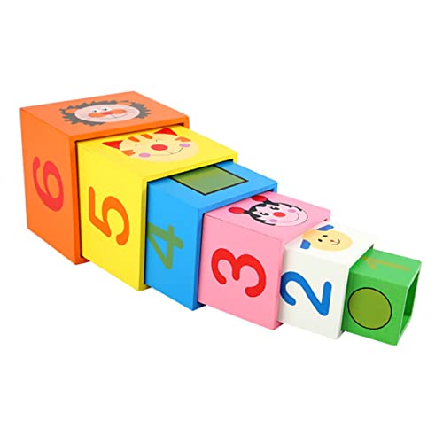 TOYANDONA 6 Stück Schicht Auf Schicht Kindergeschenk Kindertrainingsspielspielzeug Stapelblöcke Stapelbares Blockspielzeug Frühpädagogisches Kindergartenbedarf Hölzern von TOYANDONA