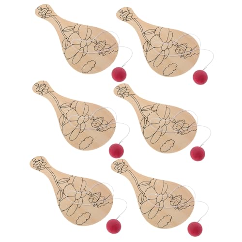 TOYANDONA 6 Stück Schlägerspielzeug zum Ausmalen Ball- und Paddelspielzeug Retro- Paddel mit befestigtem Ball Schlägergriffband Spiele am Strand Malenspielzeug Paddel mit Ball Holz TOYANDONA 6 Stück Schlägerspielzeug zum Ausmalen Ball- und Paddelspielzeug Retro- Paddel mit befestigtem Ball Schlägergriffband Spiele am Strand Malenspielzeug Paddel mit Ball Holz von TOYANDONA