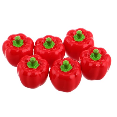 TOYANDONA 6 Stück Simulierte Chili Ornamente Paprika Chili Pfeffer Ornament Simuliertes Gemüse Künstliche Lebensmittel Requisiten Miniatur Hausdekoration Mini Gemüseregal Figur TOYANDONA 6 Stück Simulierte Chili Ornamente Paprika Chili Pfeffer Ornament Simuliertes Gemüse Künstliche Lebensmittel Requisiten Miniatur Hausdekoration Mini Gemüseregal Figur von TOYANDONA
