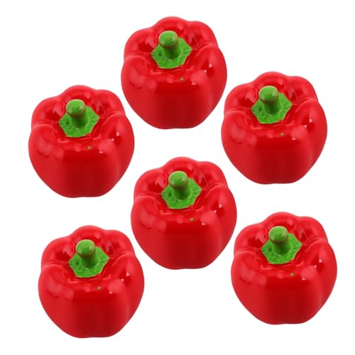 TOYANDONA 6 Stück Simulierte Chili Ornamente Paprika Mini Figuren Pfeffer Ornament Miniatur Figuren Lebensmittel Chili Festival Dekorationen Künstliche Lebensmittel Requisiten von TOYANDONA