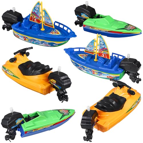TOYANDONA 6 Stück Spielzeugboot Badespielzeug Für Kinder Badespielzeug Kunststoffboot Badespielzeug Segelboot-Spielzeug Baby-Badespielzeug Bootsdekorationen Für Babys Kleinkinder (Zufällige von TOYANDONA