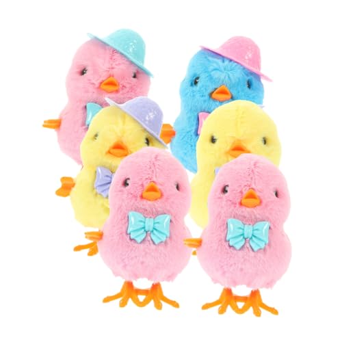TOYANDONA 6 Stück Aufziehhühnchen Spielzeug für Kinder Plüsch Hühner Springendes Uhrwerkspielzeug für Ostern Kompakt und für Partys und Spielzeug für Jungen und Mädchen von TOYANDONA
