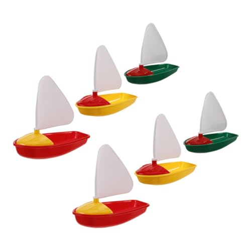 TOYANDONA 6 Stück Teiliges Badespielzeug Farbenfrohe Schwimmende Segelboote aus Stabilem PP Material Leicht und Tragbar für Badewanne Pool Strand Fördert Koordination und Wasserspaß von TOYANDONA