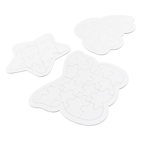 TOYANDONA 6 Stück Teiliges Blanko DIY Puzzle zum Bemalen für Karton Puzzle mit Rahmen zur Einfachen Handhabung Kreative Bastelidee zum Selbstgestalten und Trainieren der Feinmotorik von TOYANDONA