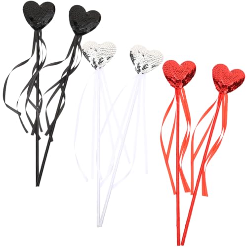 TOYANDONA 6 Stück Teiliges Glitzer Herz Zauberstab für Mädchen Dekorative Feenstäbe für Bühnenauftritte Kinderparty Zubehör in Schwarz Rot und Silber Leichte Kinderfreundliche Materialien TOYANDONA 6 Stück Teiliges Glitzer Herz Zauberstab für Mädchen Dekorative Feenstäbe für Bühnenauftritte Kinderparty Zubehör in Schwarz Rot und Silber Leichte Kinderfreundliche Materialien von TOYANDONA