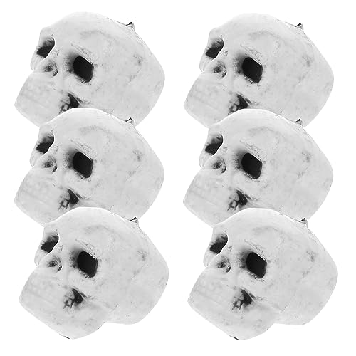 TOYANDONA 6 Stück Teiliges Halloween Deko Schädel Realistische Mini Modelle Detailgetreu für Party Escape Room Grusel Requisiten Langlebig und Wiederverwendbar von TOYANDONA