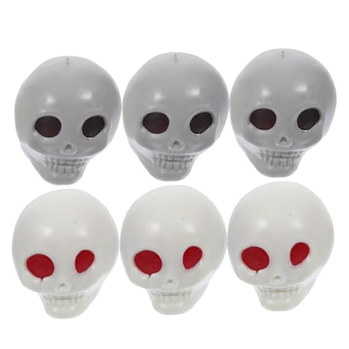 TOYANDONA 6 Stück Teiliges Halloween Skull Squeeze Toy Stressabbauende Detailreiche Schädelspielzeuge Multifunktional für Party Deko und Interaktion Farblich Sortiert Zufällige Farbe von TOYANDONA