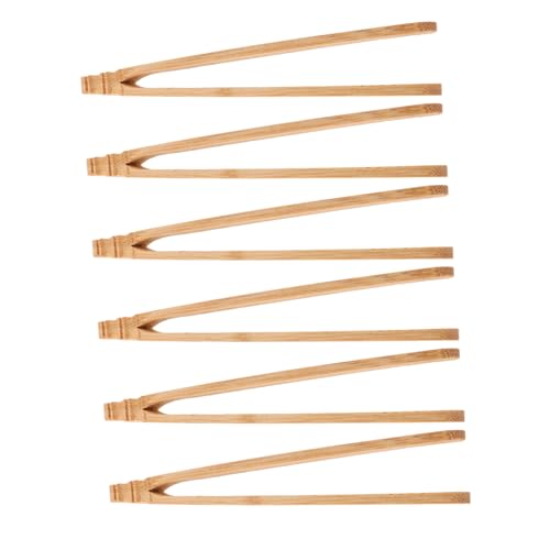 TOYANDONA 6 Stück Teiliges Holz Pinzetten Montessori Feinmotorik Lernspielzeug für Feinmotorik Training Hand Auge Koordination Bastelzangen für Perlen und Bohnen von TOYANDONA