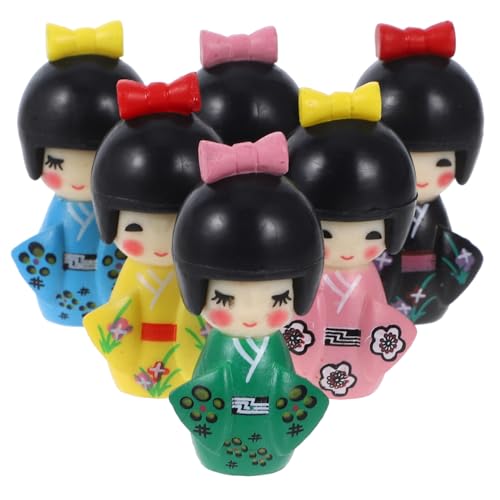 TOYANDONA 6 Stück Teiliges Japanische Kimono Puppen Handgefertigte Desktop Dekoration mit Klassischem Kimono Stil Sicher und Detailreich für Fotografie und Szene Gestaltung von TOYANDONA
