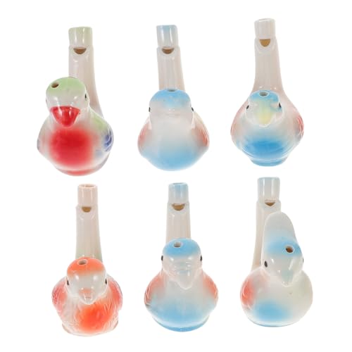 TOYANDONA 6 Stück Teiliges Keramik Wasservogel pfeifenspielzeug für Musikalisches Lernspielzeug mit Lustigem Zwitscher Sound Wasserbefüllbar Robust und Pädagogisch Geeignet Geschenkidee für von TOYANDONA