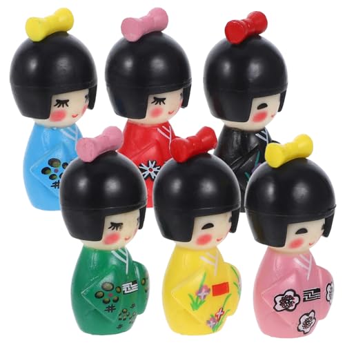 TOYANDONA 6 Stück Teiliges Kimono Puppen aus PVC Handbemalt Japanische Tradition Dekorative Spielzeugfiguren für Fotorequisiten Sichere Farben als und Wohnaccessoire von TOYANDONA