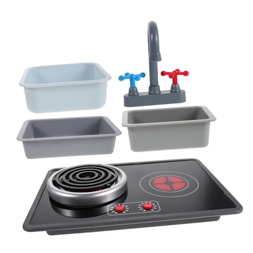 TOYANDONA 6 Stück Teiliges Kinderküche Spielset mit Realistischem Induktionsherd Licht und Soundeffekten Mini Wasserhahn Quadratischem und Rechteckigem Spülbecken Fördert Feinmotorik und TOYANDONA 6 Stück Teiliges Kinderküche Spielset mit Realistischem Induktionsherd Licht und Soundeffekten Mini Wasserhahn Quadratischem und Rechteckigem Spülbecken Fördert Feinmotorik und von TOYANDONA