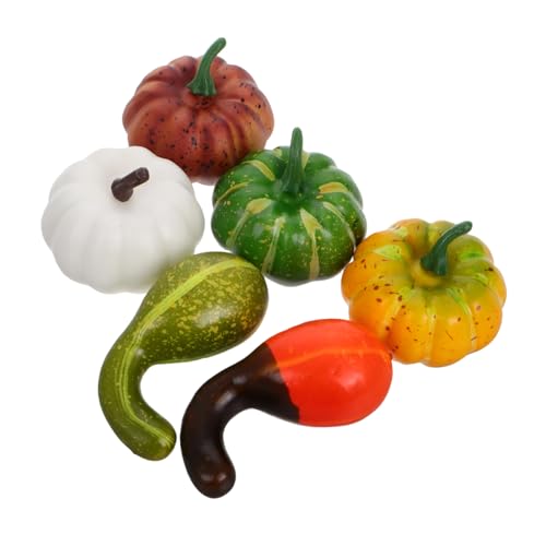 TOYANDONA 6 Stück Teiliges Künstliche Deko Kürbisse Realistisch Gestaltet Langlebig für Tisch und Herbstdeko Geeignet für Schaufenster Einkaufszentren und Veranstaltungsdekoration von TOYANDONA