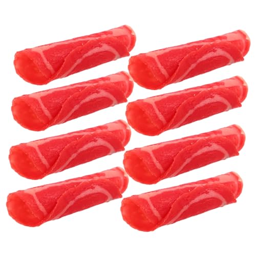 TOYANDONA 6 Stück Teiliges Künstliche Rindfleischrollen Realistische Langlebige Deko für Hotpot Restaurants Verblassungsbeständige Originalgetreue Fleischattrappen zur von TOYANDONA