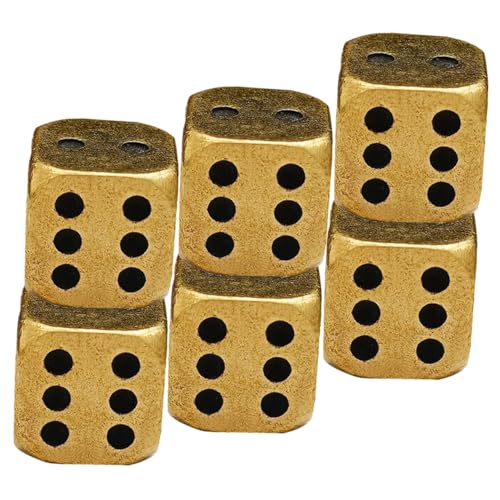 TOYANDONA 6 Stück Teiliges Messing Würfelset mit Abgerundeten Ecken Solide Kleine Spielwürfel für Brettspiele Party und Matheunterricht Robustes Design für Vielseitigen Einsatz im Spiel und von TOYANDONA