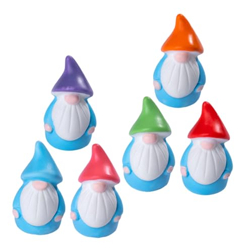 TOYANDONA 6 Stück Teiliges Mini Gartenzwerge aus Robustem Resin Wetterfeste Miniatur für Garten Terrasse und Innenbereich Dekorative Feengarten Figuren für Mikro Landschaften von TOYANDONA