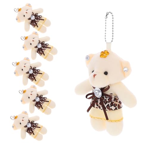 TOYANDONA 6 Stück Teiliges Mini Kuscheltier Schlüsselanhänger Bär Anhänger Plüschbär DIY Figuren Hochzeit Valentinstag Geburtstagsdeko mit Hängekette Dunkelbraun TOYANDONA 6 Stück Teiliges Mini Kuscheltier Schlüsselanhänger Bär Anhänger Plüschbär DIY Figuren Hochzeit Valentinstag Geburtstagsdeko mit Hängekette Dunkelbraun von TOYANDONA