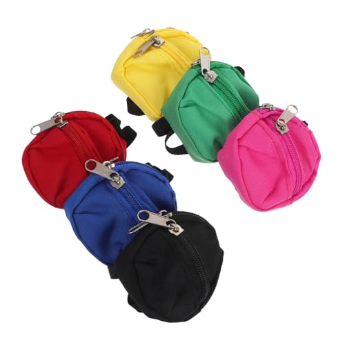 TOYANDONA 6 Stück Teiliges Mini Puppen-Rucksack Funktionierendem Reißverschluss Niedliches Cartoon-Design Kompakte für Kinderhände für Rollenspiele Puppenhaus-zubehör und Aufbewahrung von TOYANDONA