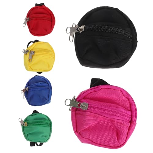 TOYANDONA 6 Stück Teiliges Mini Puppenrucksack mit Funktionalem Reißverschluss Leichte Robuste Schulranzen für Puppen Vielseitiges Zubehör für Puppenhaus Fördert Feinmotorik und Kreatives von TOYANDONA