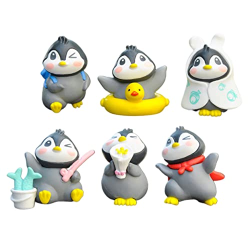 TOYANDONA 6 Stück Teiliges Pinguin Figuren Kleine Tischdekoration Babyzimmer Jungenzimmer Micro Landschaft Accessoire Fantasievolles von TOYANDONA