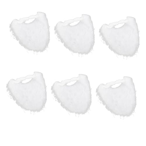 TOYANDONA 6 Stück Teiliges Santa Claus Bart aus Flauschigem Flanell Selbstklebender Leichter und Bequemer Fake Schnurrbart für Weihnachtsmann Kostüm für Party und Cosplay von TOYANDONA