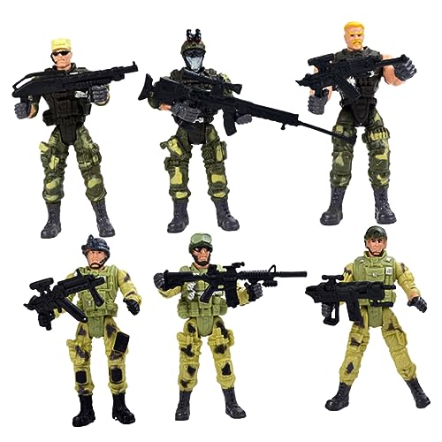 TOYANDONA 6 Stück Teiliges Special Forces Interaktive Soldatenfiguren Verschiedenen Posen Kindersicheres Kunststoffmaterial Fördert Hand Auge Koordination für Jungen und Mädchen Lehrreiches von TOYANDONA