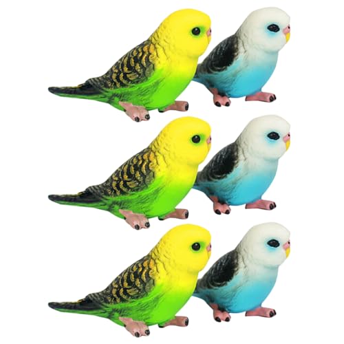 TOYANDONA 6 Stück Teiliges Vogelspielzeug mit Lebensechten Papageien Figuren Kleine Grün Blaue Wildvogel Ornamente für Robustes Tragbares Tiermodell für Dekoration und Lernspiel TOYANDONA 6 Stück Teiliges Vogelspielzeug mit Lebensechten Papageien Figuren Kleine Grün Blaue Wildvogel Ornamente für Robustes Tragbares Tiermodell für Dekoration und Lernspiel von TOYANDONA