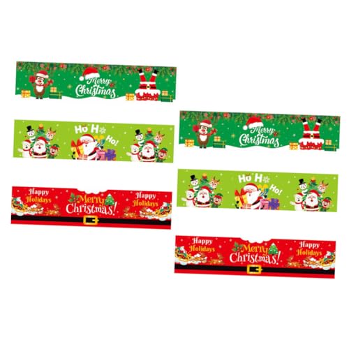 TOYANDONA 6 Stück Teiliges Weihnachts Weinetiketten aus Kreative Weihnachtsmotive Selbstklebend Langlebig und Verschleißfest für Weihnachtsfeiern und Partyflaschen Dekoration von TOYANDONA