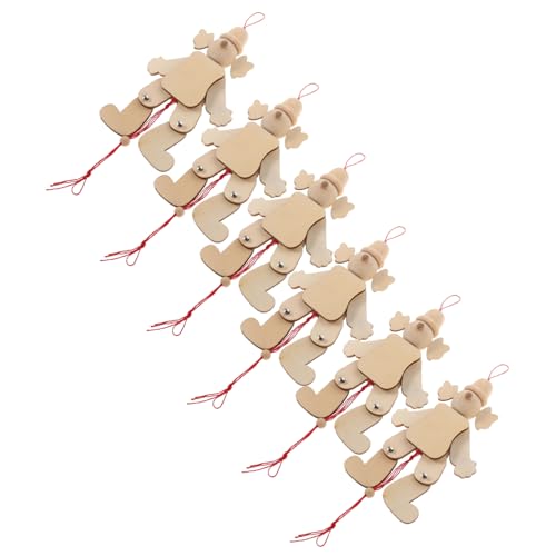TOYANDONA 6 Stück Unvollendete Handgemachte Clown Puppe Zieh Schnur für Kreative Bastelprojekte für Interaktives und Kinderfeste TOYANDONA 6 Stück Unvollendete Handgemachte Clown Puppe Zieh Schnur für Kreative Bastelprojekte für Interaktives und Kinderfeste von TOYANDONA