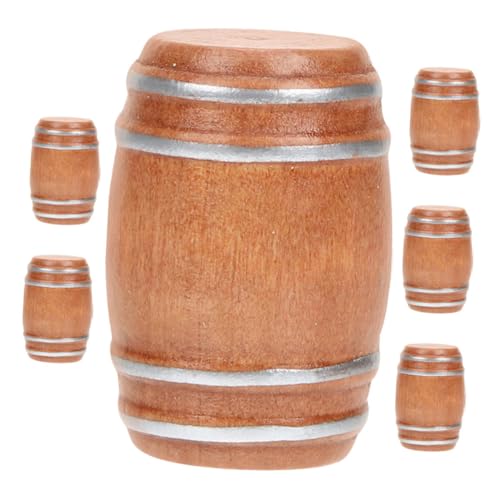 TOYANDONA 6 Stück Vintage Miniatur Holzfässer Bierfass Modelle Requisiten Für Puppenhaus Miniatur Szenen Bar Feengarten Dekoration von TOYANDONA