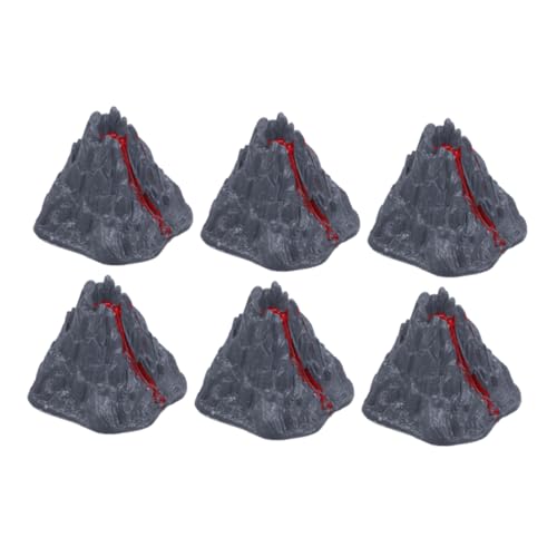 TOYANDONA 6 Stück Vulkan-Lava- Vulkanszene Gartendekorationen Aquarium-Vulkan-Dekoration Mini-Vulkanstatuen für den Garten Vulkanmodelle Vulkandekoration Plastik von TOYANDONA