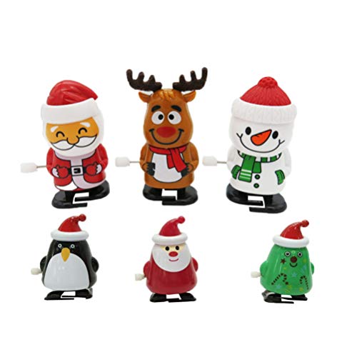 TOYANDONA 6 Stück Weihnachten Aufziehspielzeug Verschiedene Uhrwerk Spielzeug für Weihnachtsfeier Begünstigt Goody Bag Füller von TOYANDONA