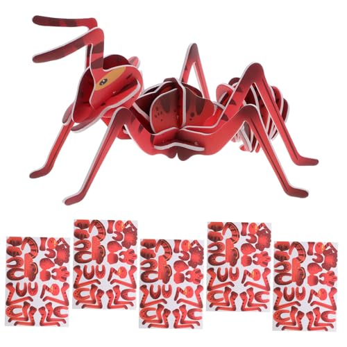 TOYANDONA 6 Stück für wissenschaftliche Experimente Tiermodelle für Wissenschaftserziehungsinstrument Ameisenkits Vorschulstammspielzeug Insektenspielzeugfiguren Papier rot von TOYANDONA
