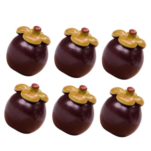 TOYANDONA 6 Stück puppenhaus Obst kunstobst künstliche früchte Bruchsicher bastel Material kalanchoe Mini Fälschung deko Winzige Fruchtmodell-Requisite Landschaftsfruchtornament Harz Violett von TOYANDONA