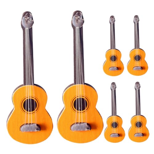 TOYANDONA Puppenhaus-miniaturgitarren-Set – 6-teilig Mini-Gitarren-bastelarbeiten Für Heimdekoration Und Fotografie von TOYANDONA
