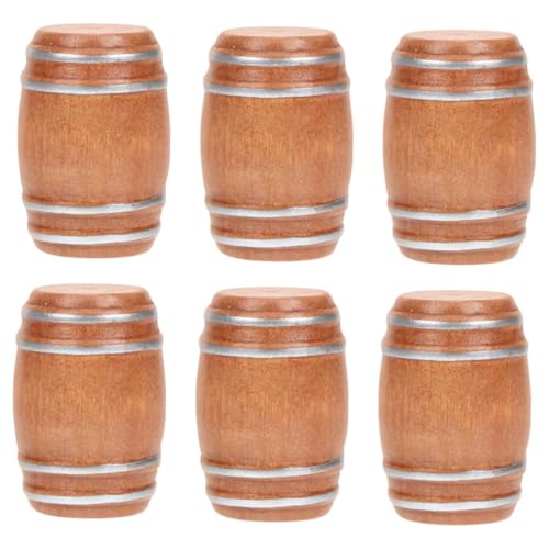 TOYANDONA 6 Teiliges Barzubehör Mini Whiskeyfass Miniatur Bierfässer Miniatur Weinfass Mini Bierfässer Modelle Miniaturen Puppenhauszubehör Mini Hausfass Hellbraun Aus Holz von TOYANDONA