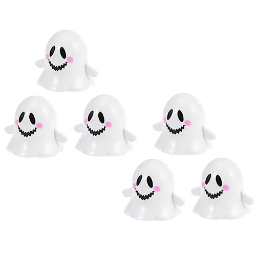 TOYANDONA 6-Teiliges Set Frühlingskürbis Halloween Halloween Toys Clockwork Toys Halloween-Uhrwerk Geister Springendes Halloween- -Requisiten PVC-Kunststoff Weiß von TOYANDONA