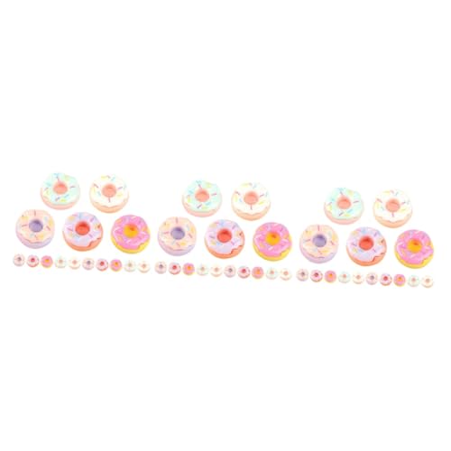 TOYANDONA 60 STK Mini-Donuts Beauty-Accessoires Krapfen Puppenhaus Gefälschter Nachtisch Foto-Requisiten Dekorative Gefälschte Nahrungsstütze Kind Miniatur Harz Handgefertigte Materialien von TOYANDONA