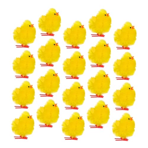 TOYANDONA 60 Stück Hühner Deko Requisiten Entzückende Hennen Mini Küken Flauschige Figuren Puppen Hühnerstange Mini Flauschküken Süßes Babyspielzeug Osterküken Gelbe von TOYANDONA