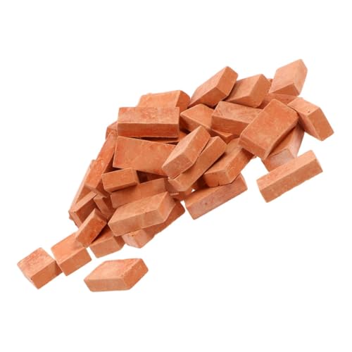 TOYANDONA 60 Stück Maßstab Rote Tonziegel für Sandtisch Puppenhaus Landschaftsbau Detailgetreue DIY Bausteine für Miniaturmodelle und Architekturprojekte von TOYANDONA