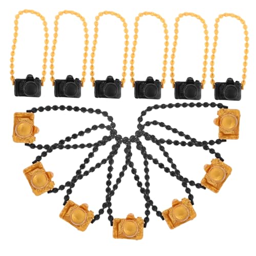 TOYANDONA 60 Stück Teiliges Spielzeugkamera mit Halskette Spielzeugkamera für Puppenzubehör Vielseitige Miniatur Dekoration für Puppenhaus Tragbares Accessoire von TOYANDONA