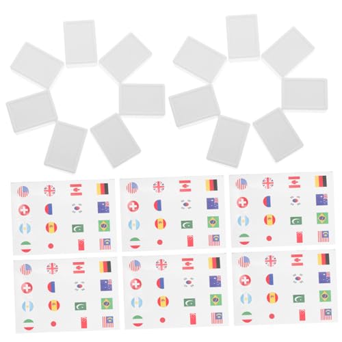 TOYANDONA 65 Stück Flag-Mahjong-Spiel Aufkleber Dominotisch Legespiel Kachel-Push-Spiel Ninja-Spiel Wasserfester Tattoo-Aufkleber Mit Nationalflagge Brettspiele Für Den Familienabend Plastik von TOYANDONA