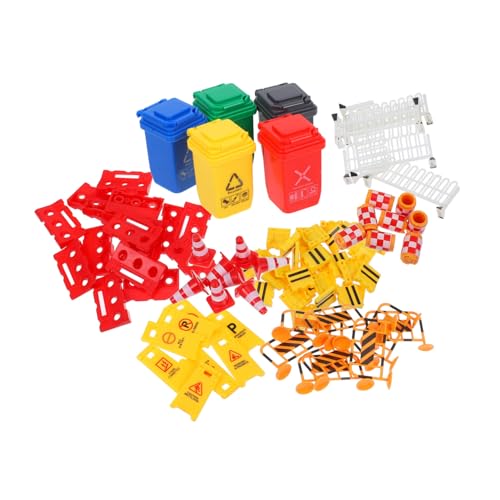 TOYANDONA 67 Stück Teiliges Verkehrsschilder spielset aus Abs Mini ampeln und Straßensperren Pädagogisches Verkehrszeichen Verkehrssicherheit Motorik und Kognitiven Fähigkeiten von TOYANDONA
