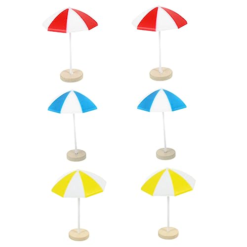 TOYANDONA 6St Fantastischer Strandnetz Mini-Regenschirm für die Reise bastelset basteln für puppenhaus Mini-Sonnenschirmdekore Mikrolandschaftsdekor Plastik von TOYANDONA