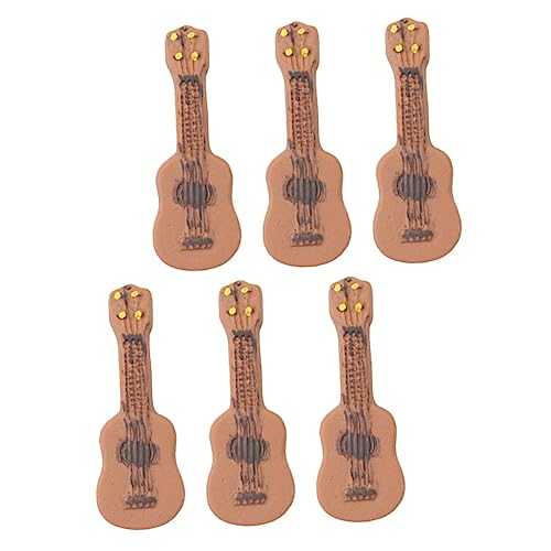 TOYANDONA Mini-Gitarren Miniatur-Gitarren-Ornament 6-teiliges in Gitarrenform Für Die Zimmerdekoration Von Jungen Und Mädchen von TOYANDONA