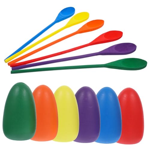 TOYANDONA 6St Holzeier Planke Pfeifen für zappelt sensorisch Relais interaktive Spiele Outdoor kinderknallzeug outdor Eier- und Löffelspiel Balancierspiele von TOYANDONA