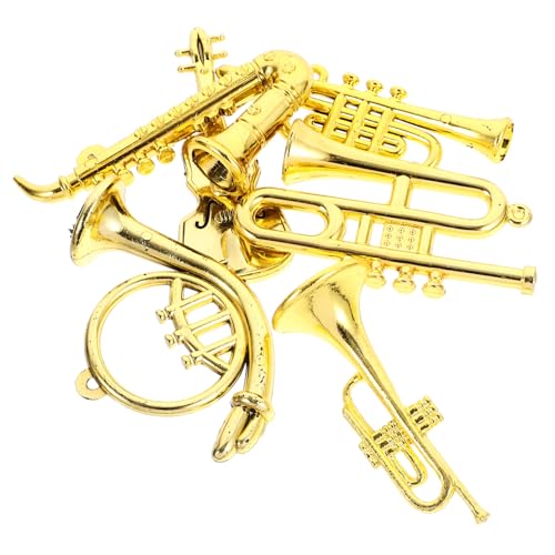 TOYANDONA 6St Instrumente für Mini- Miniaturinstrumente Puppenstubenmöbel bastelmaterial für bastelsets für Puppenhausdekoration Mini-Instrumentenmodelle Plastik Golden von TOYANDONA