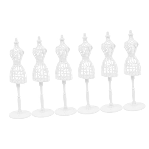 TOYANDONA 6St Kleiderbügel kleiderständer puppenbügel Puppenmodellständer aufhänger Mädchen Figur Puppenhaus Schaufensterpuppenständer Unterstützung für Puppenkleidung Plastik Weiß von TOYANDONA