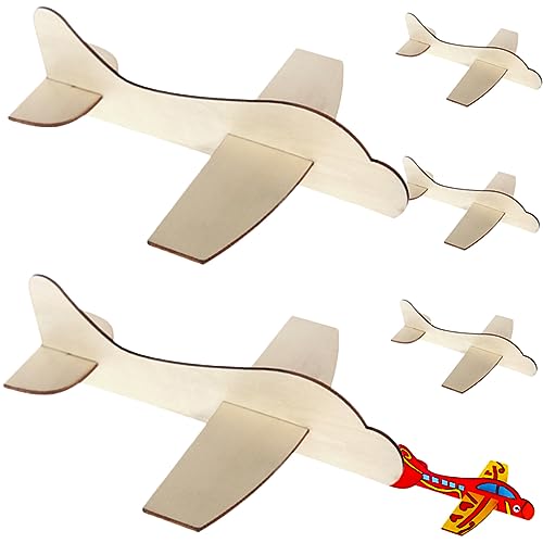 TOYANDONA 6St Leere Holzflugzeuge bastelset basteln für holzspielsachen Model Planes Flugzeug-Themenparty zabawki stymulujące rozwój holzkit bastel Set Flugzeugmodell von TOYANDONA
